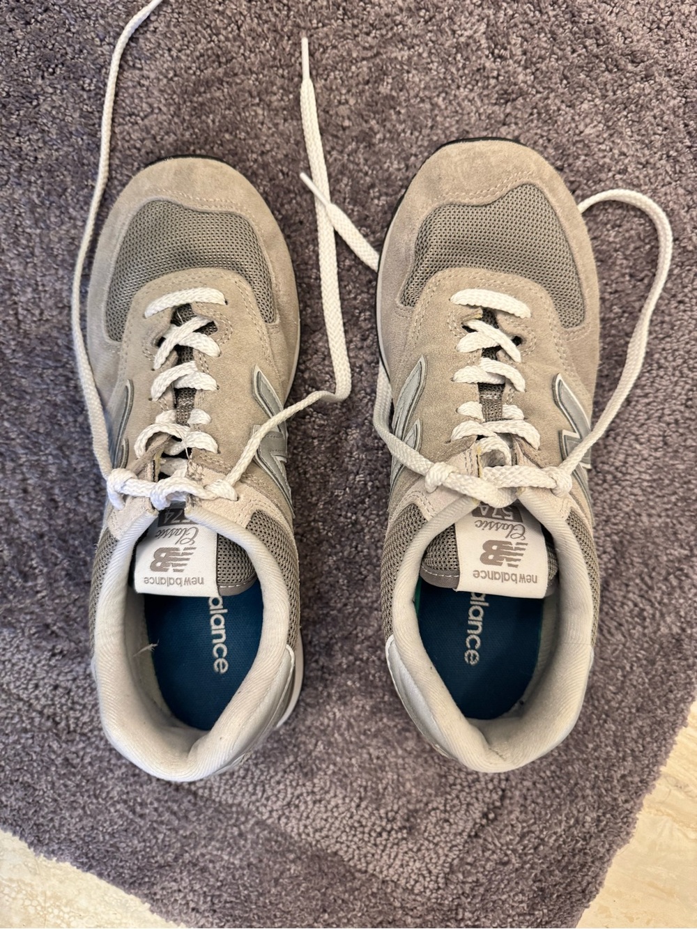 New Balance 574 Grey Suede & Mesh Sneakers